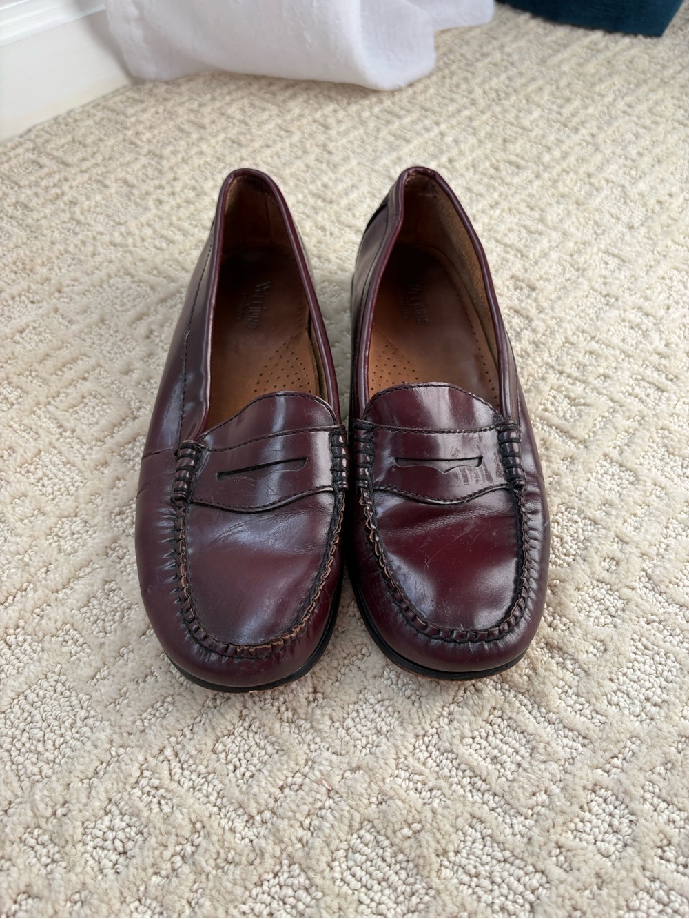 Women's Penny Loafers in Deep Bordeaux Leather